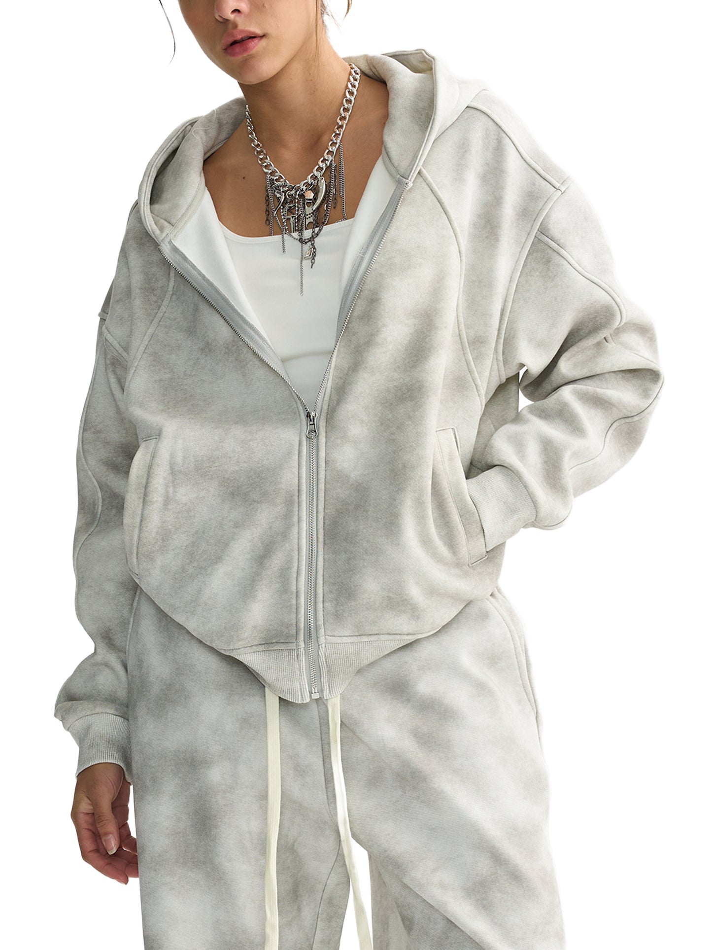 Tie-Die Zip-Up Hoodie