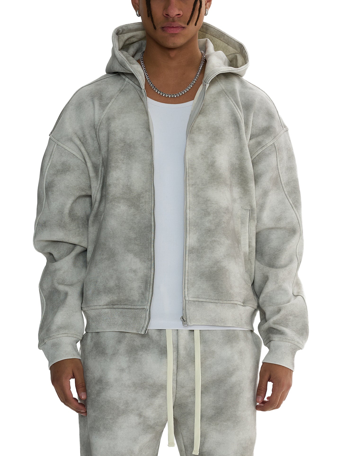 Tie-Die Zip-Up Hoodie